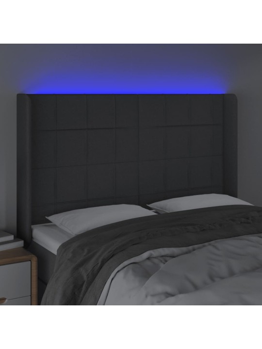 LED-voodipeats, tumehall, 147x16x118/128 cm, kangas