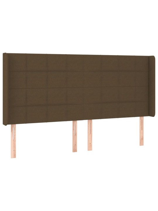 LED-voodipeats, tumepruun, 163x16x118/128 cm, kangas