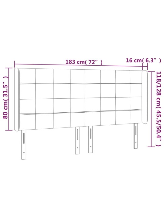 LED-voodipeats, sinine, 183x16x118/128 cm, kangas