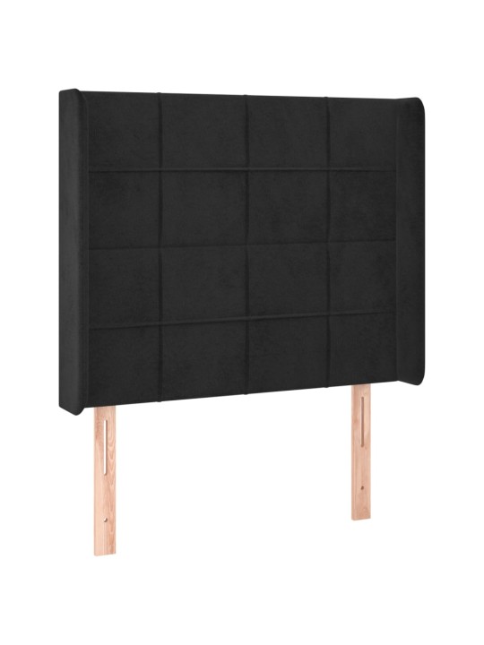 Led-voodipeats, must, 93x16x118/128 cm, samet