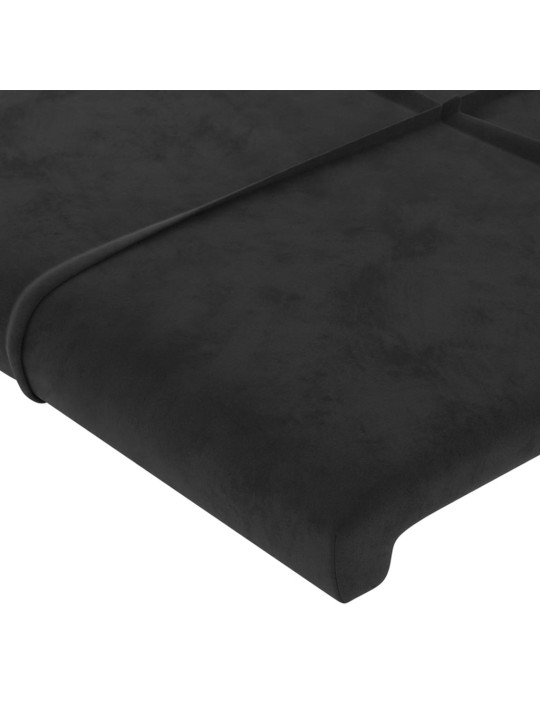 Led-voodipeats, must, 93x16x118/128 cm, samet