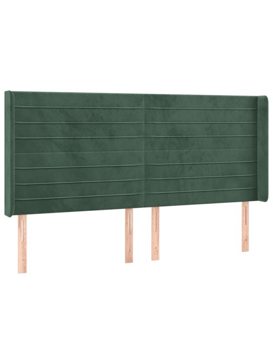 LED-voodipeats, tumeroheline, 203x16x118/128 cm, samet