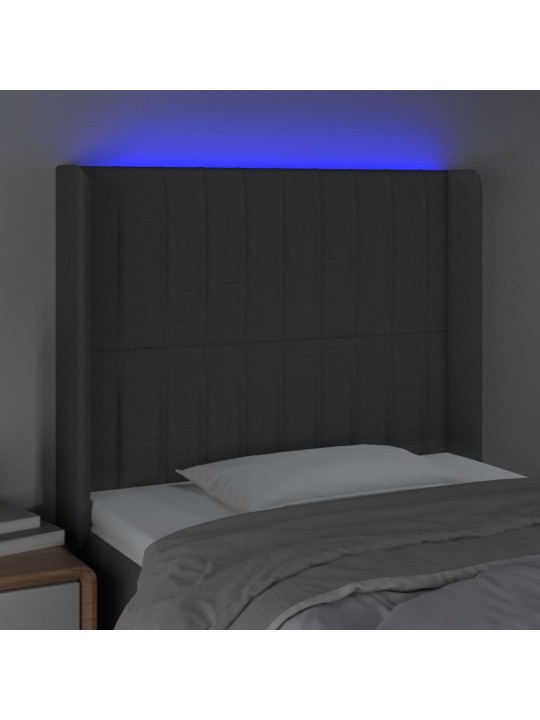 LED-voodipeats, tumehall, 93x16x118/128 cm, kangas