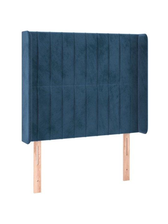LED-voodipeats, tumesinine, 83x16x118/128 cm, samet