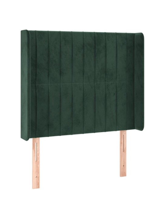 LED-voodipeats, tumeroheline, 93x16x118/128 cm, samet