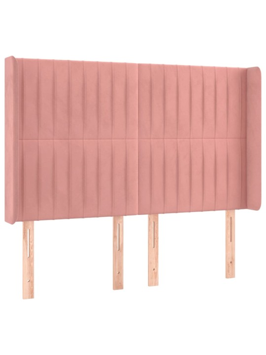 LED-voodipeats, roosa, 147x16x118/128 cm, samet