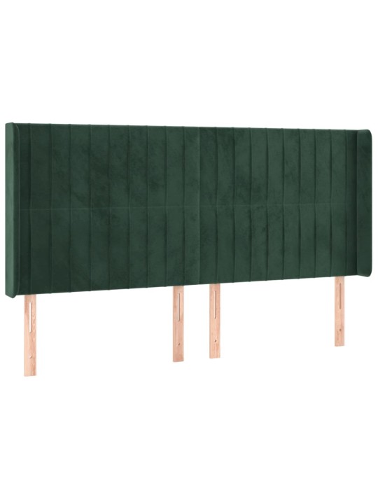 LED-voodipeats, tumeroheline, 163x16x118/128 cm, samet