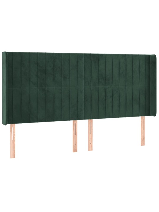 LED-voodipeats, tumeroheline, 203x16x118/128 cm, samet