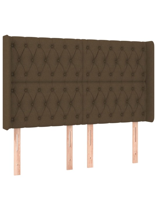 LED-voodipeats, tumepruun, 163x16x118/128 cm, kangas
