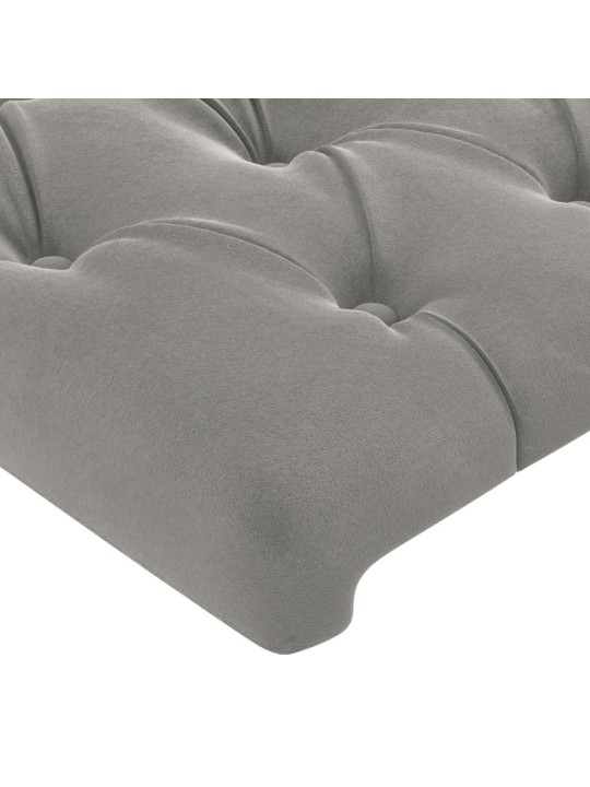 LED-voodipeats, helehall, 147x16x118/128 cm, samet