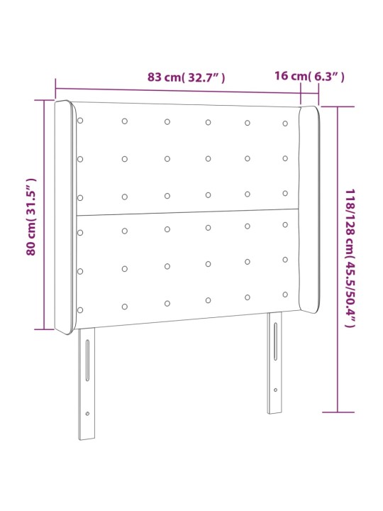 Led-voodipeats, roosa, 83x16x118/128 cm, samet