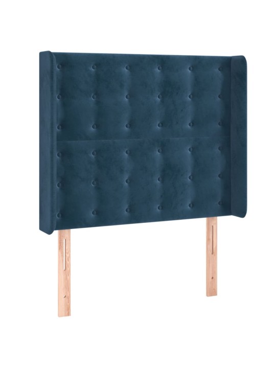 LED-voodipeats, tumesinine, 103x16x118/128 cm, samet