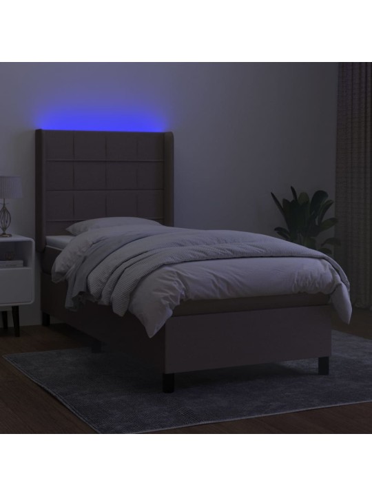 KONTINENTAALVOODI MADRATS JA LED, PRUUNIKAS, 80X200 CM, KANGAS