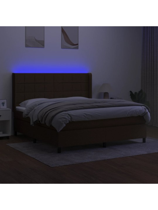 KONTINENTAALVOODI MADRATS JA LED, TUMEPRUUN, 160X200 CM, KANGAS