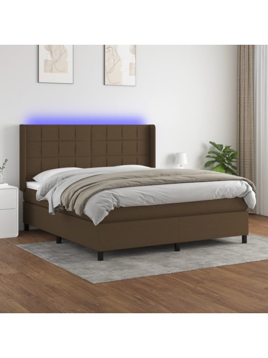 KONTINENTAALVOODI MADRATS JA LED, TUMEPRUUN, 160X200 CM, KANGAS