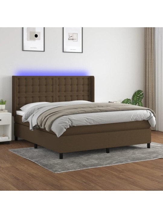 KONTINENTAALVOODI MADRATS JA LED, TUMEPRUUN, 160X200 CM, KANGAS