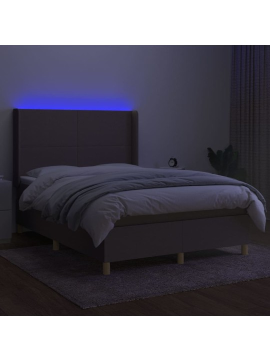 KONTINENTAALVOODI MADRATS JA LED, PRUUNIKAS, 140X190 CM, KANGAS