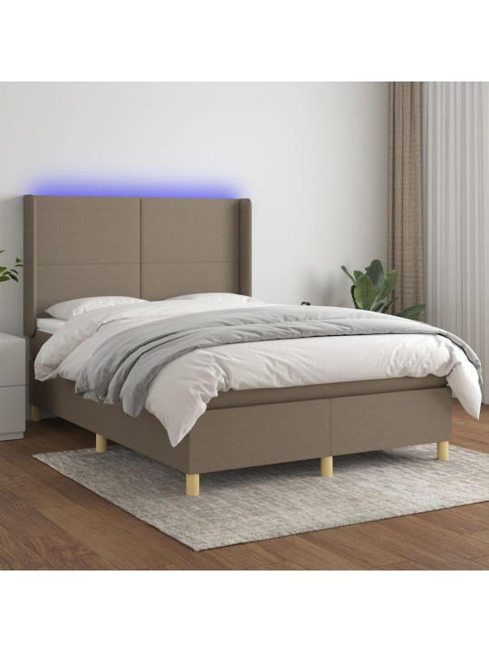 KONTINENTAALVOODI MADRATS JA LED, PRUUNIKAS, 140X190 CM, KANGAS
