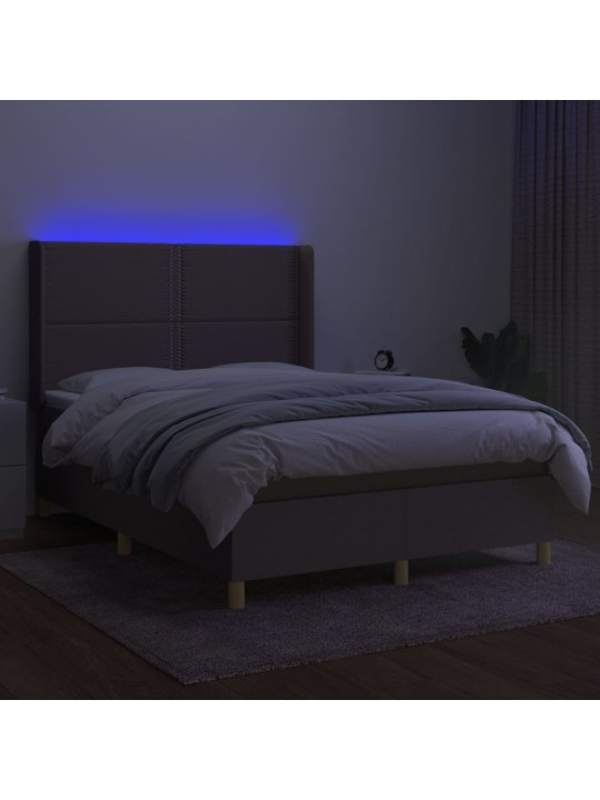 KONTINENTAALVOODI MADRATS JA LED, PRUUNIKAS, 140X190 CM, KANGAS