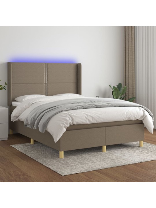 KONTINENTAALVOODI MADRATS JA LED, PRUUNIKAS, 140X190 CM, KANGAS