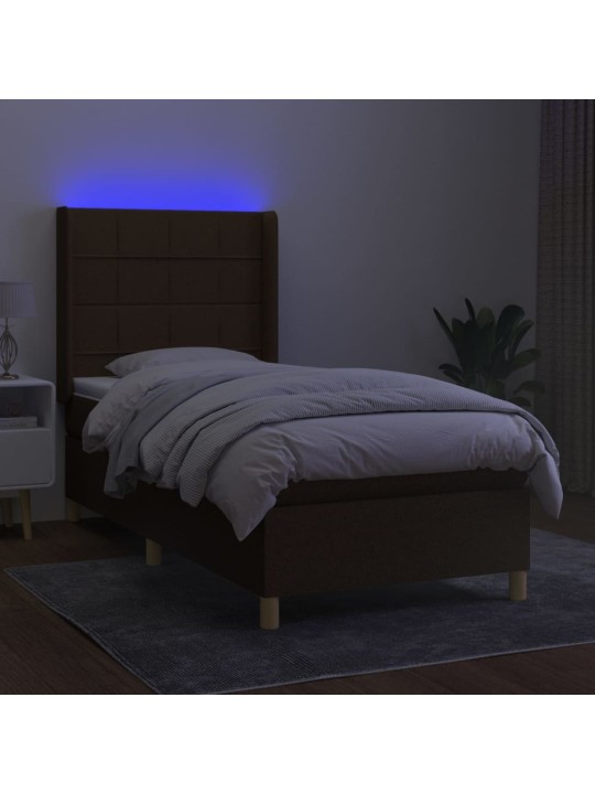 KONTINENTAALVOODI MADRATS JA LED, TUMEPRUUN, 80X200 CM, KANGAS