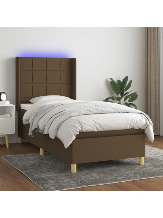 KONTINENTAALVOODI MADRATS JA LED, TUMEPRUUN, 80X200 CM, KANGAS