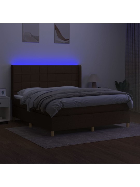 KONTINENTAALVOODI MADRATS JA LED, TUMEPRUUN, 160X200 CM, KANGAS