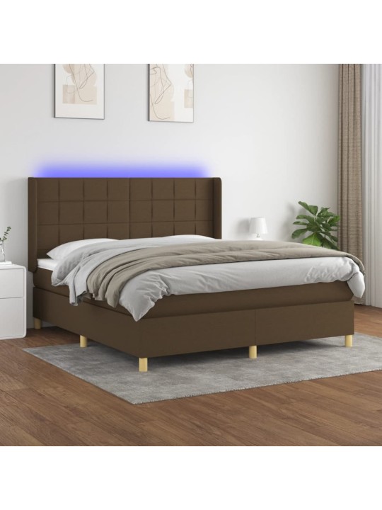 KONTINENTAALVOODI MADRATS JA LED, TUMEPRUUN, 160X200 CM, KANGAS