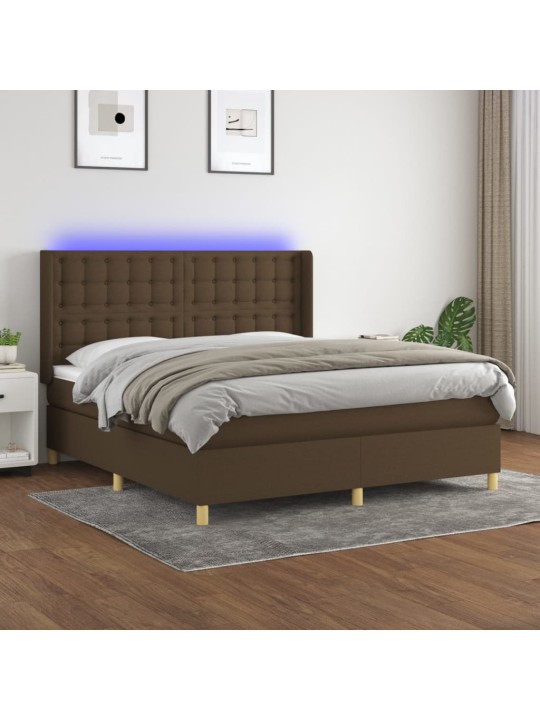 KONTINENTAALVOODI MADRATS JA LED, TUMEPRUUN, 160X200 CM, KANGAS