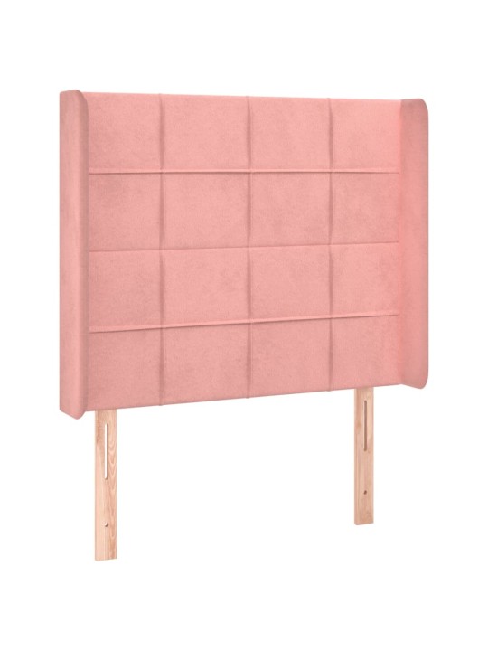 KONTINENTAALVOODI MADRATS, LED, ROOSA, 90X200 CM, SAMET