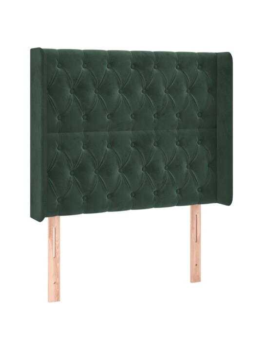 Kontinentaalvoodi madrats, led, tumeroheline, 90x190 cm, samet