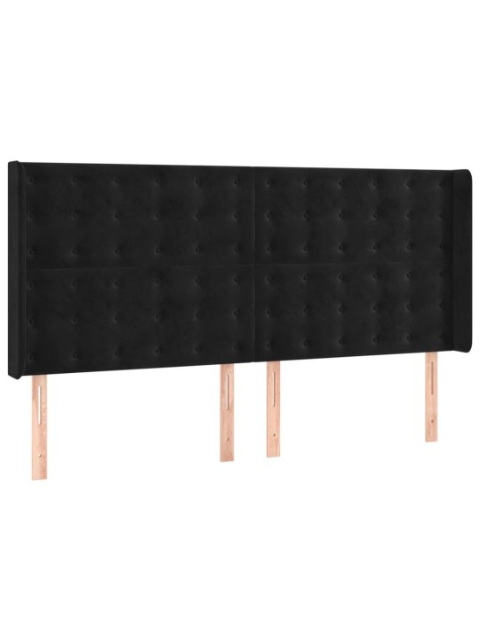 KONTINENTAALVOODI MADRATS JA LED, MUST, 160X200 CM, SAMET