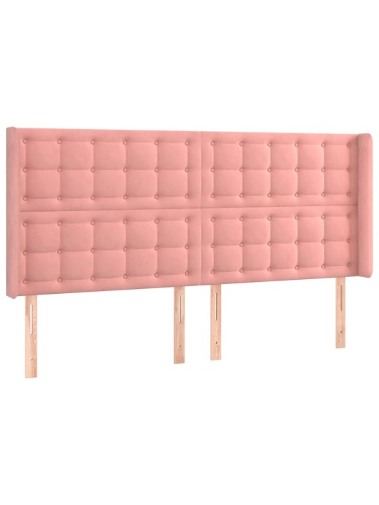Kontinentaalvoodi madrats, led, roosa, 160x200 cm, samet