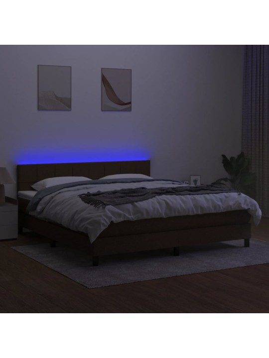 KONTINENTAALVOODI MADRATS JA LED, TUMEPRUUN, 160X200 CM, KANGAS