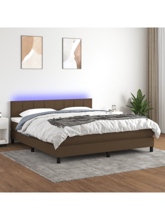 KONTINENTAALVOODI MADRATS JA LED, TUMEPRUUN, 160X200 CM, KANGAS