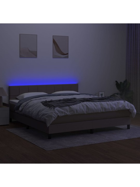 KONTINENTAALVOODI MADRATS JA LED, PRUUNIKAS, 160X200 CM, KANGAS
