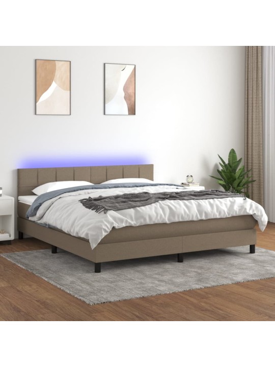 KONTINENTAALVOODI MADRATS JA LED, PRUUNIKAS, 160X200 CM, KANGAS