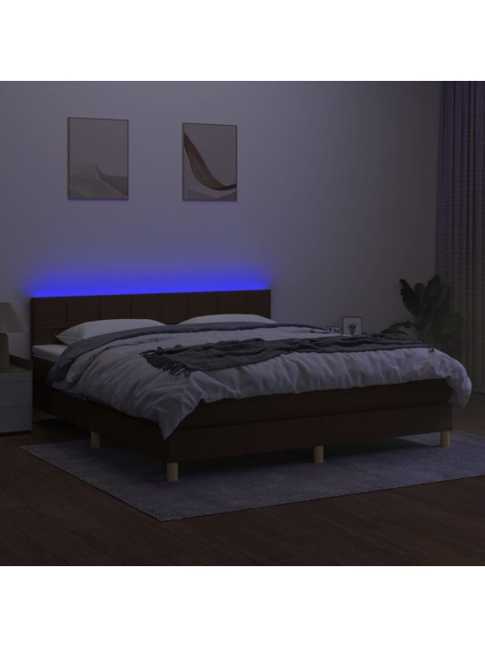 KONTINENTAALVOODI MADRATS JA LED, TUMEPRUUN, 160X200 CM, KANGAS