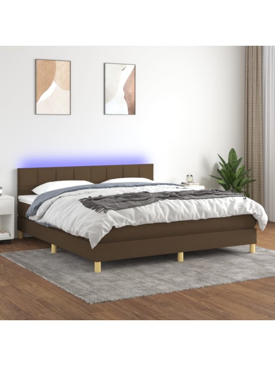KONTINENTAALVOODI MADRATS JA LED, TUMEPRUUN, 160X200 CM, KANGAS