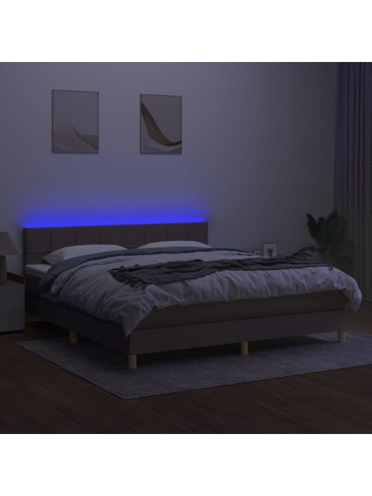 KONTINENTAALVOODI MADRATS JA LED, PRUUNIKAS, 160X200 CM, KANGAS