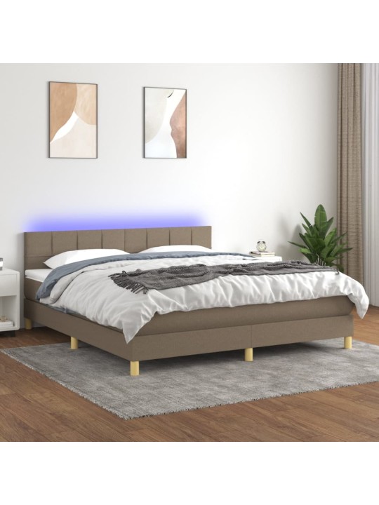 KONTINENTAALVOODI MADRATS JA LED, PRUUNIKAS, 160X200 CM, KANGAS