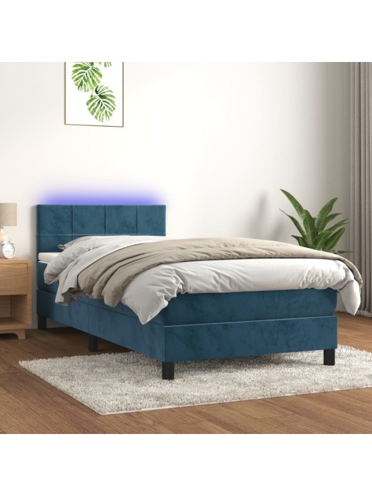 KONTINENTAALVOODI MADRATS, LED, TUMESININE, 90X200 CM, SAMET