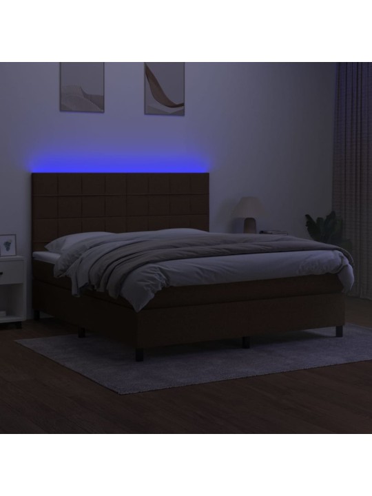 KONTINENTAALVOODI MADRATS JA LED, TUMEPRUUN, 160X200 CM, KANGAS