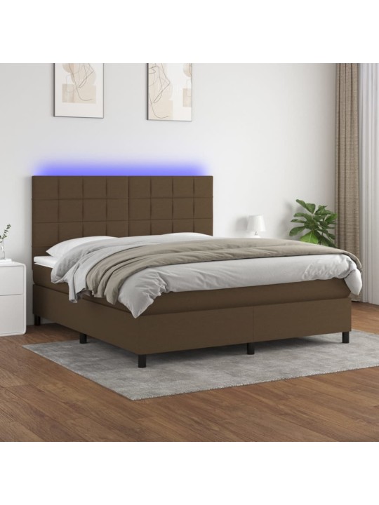 KONTINENTAALVOODI MADRATS JA LED, TUMEPRUUN, 160X200 CM, KANGAS