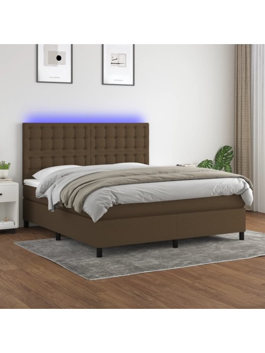 KONTINENTAALVOODI MADRATS JA LED, TUMEPRUUN, 160X200 CM, KANGAS
