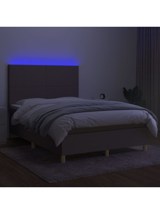 KONTINENTAALVOODI MADRATS JA LED, PRUUNIKAS, 140X190 CM, KANGAS