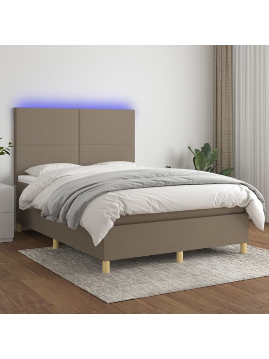 KONTINENTAALVOODI MADRATS JA LED, PRUUNIKAS, 140X190 CM, KANGAS