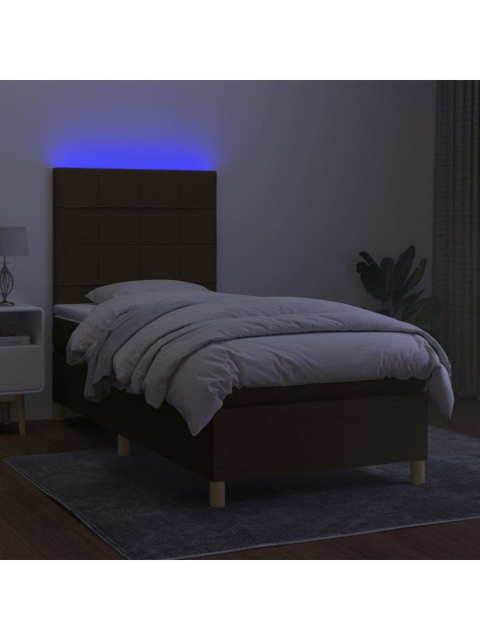KONTINENTAALVOODI MADRATS JA LED, TUMEPRUUN, 80X200 CM, KANGAS
