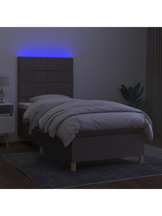 KONTINENTAALVOODI MADRATS JA LED, PRUUNIKAS, 80X200 CM, KANGAS
