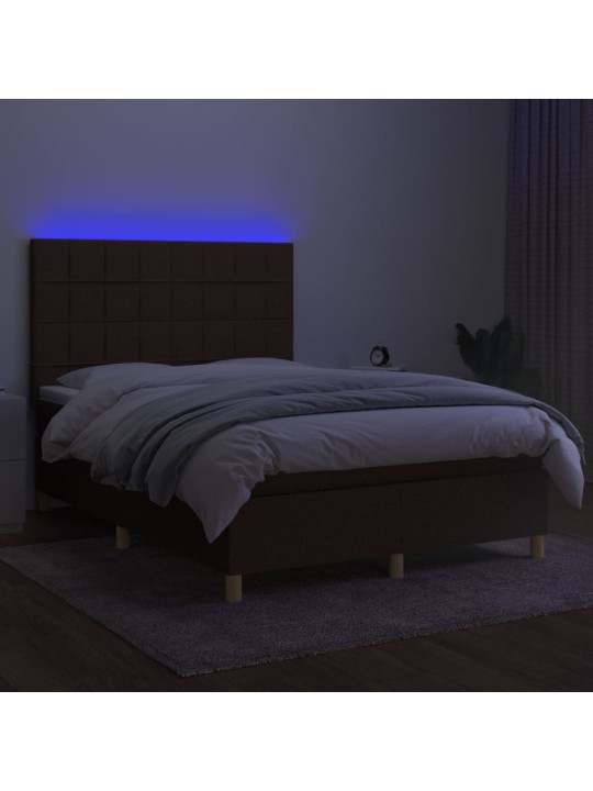 KONTINENTAALVOODI MADRATS JA LED, TUMEPRUUN, 140X190 CM, KANGAS